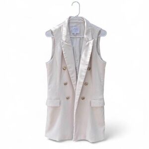 Maison d’Amélie Paris Cream Sleeveless Longline Blazer Vest